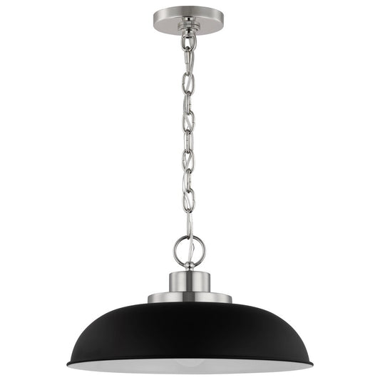 Satco 60-7482 Pendant Fixture Colony; 1 Light; Small Matte Black with