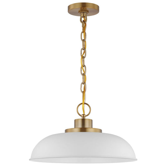 Satco 60-7480 Pendant Fixture Colony; 1 Light; Small Matte White with