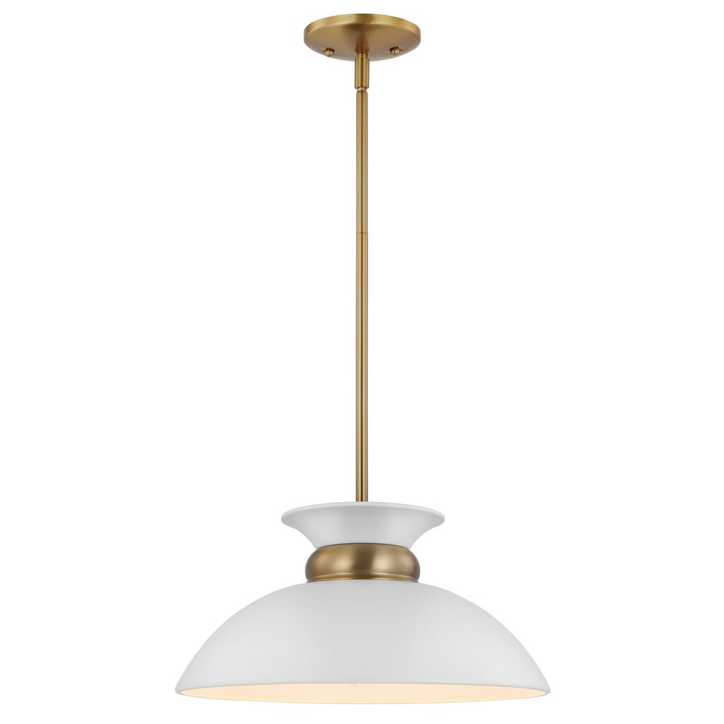 Satco 60-7463 Pendant Fixture Perkins; 1 Light; Small Matte White with