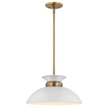 Satco 60-7463 Pendant Fixture Perkins; 1 Light; Small Matte White with