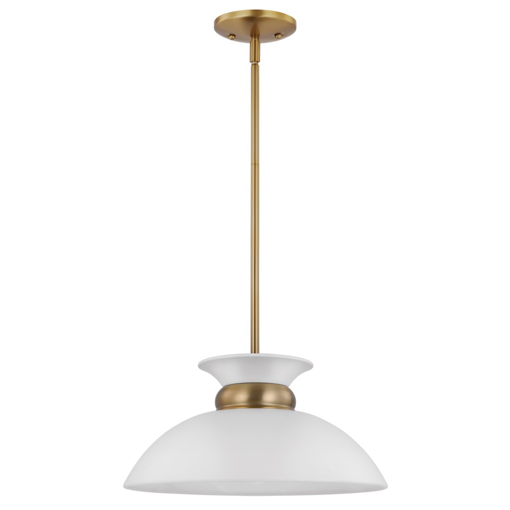 Satco 60-7463 Pendant Fixture Perkins; 1 Light; Small Matte White with