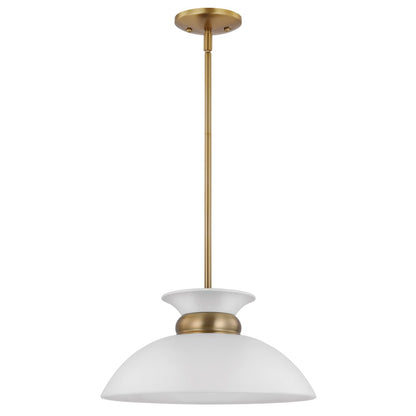 Satco 60-7463 Pendant Fixture Perkins; 1 Light; Small Matte White with