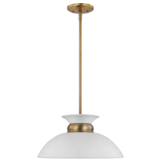 Satco 60-7463 Pendant Fixture Perkins; 1 Light; Small Matte White with