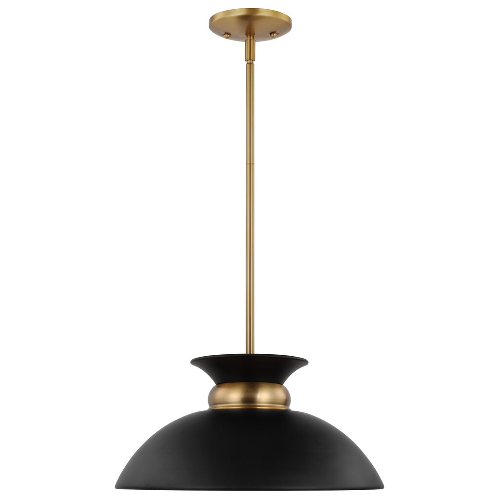 Satco 60-7460 Pendant Fixture Perkins; 1 Light; Small Matte Black with