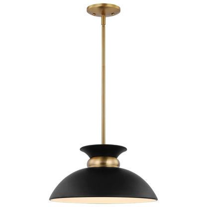 Satco 60-7460 Pendant Fixture Perkins; 1 Light; Small Matte Black with