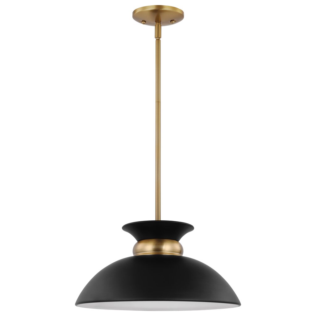 Satco 60-7460 Pendant Fixture Perkins; 1 Light; Small Matte Black with