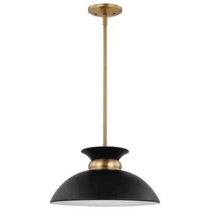 Satco 60-7460 Pendant Fixture Perkins; 1 Light; Small Matte Black with