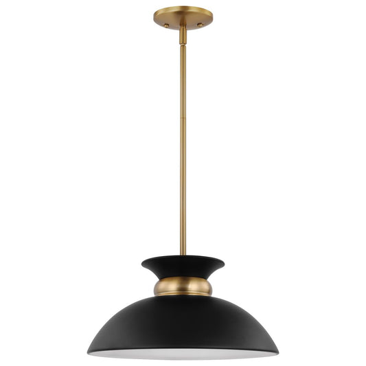 Satco 60-7460 Pendant Fixture Perkins; 1 Light; Small Matte Black with