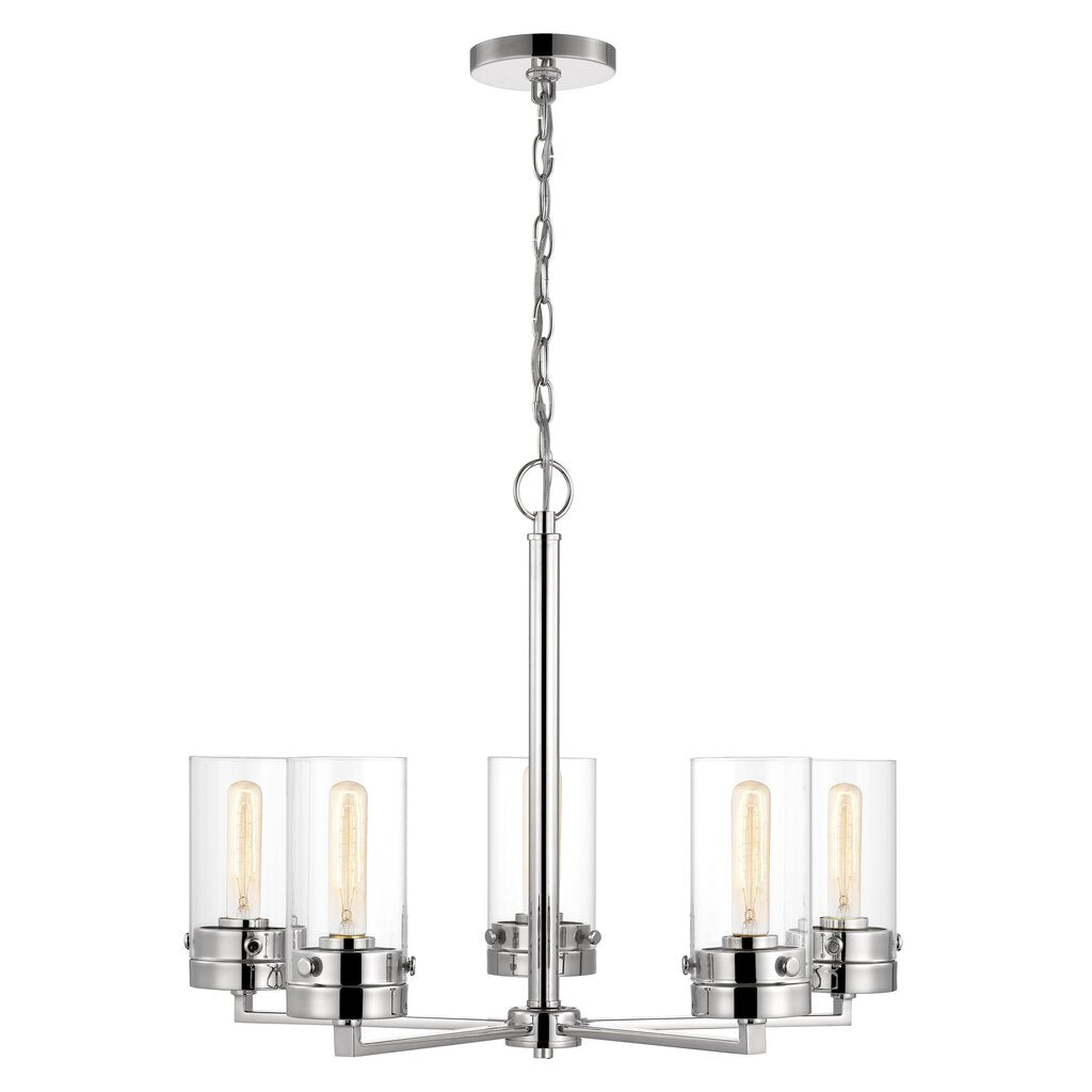 Satco 60-7635 Chandelier Fixture Intersection; 5 Light; Polished