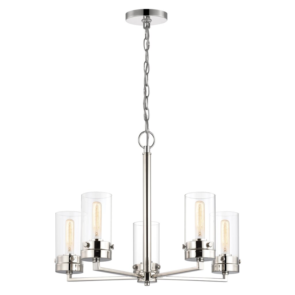 Satco 60-7635 Chandelier Fixture Intersection; 5 Light; Polished
