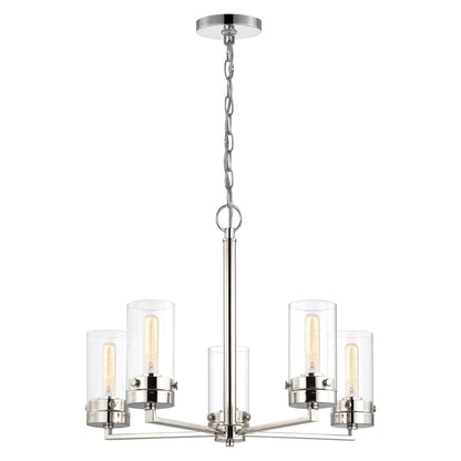 Satco 60-7635 Chandelier Fixture Intersection; 5 Light; Polished
