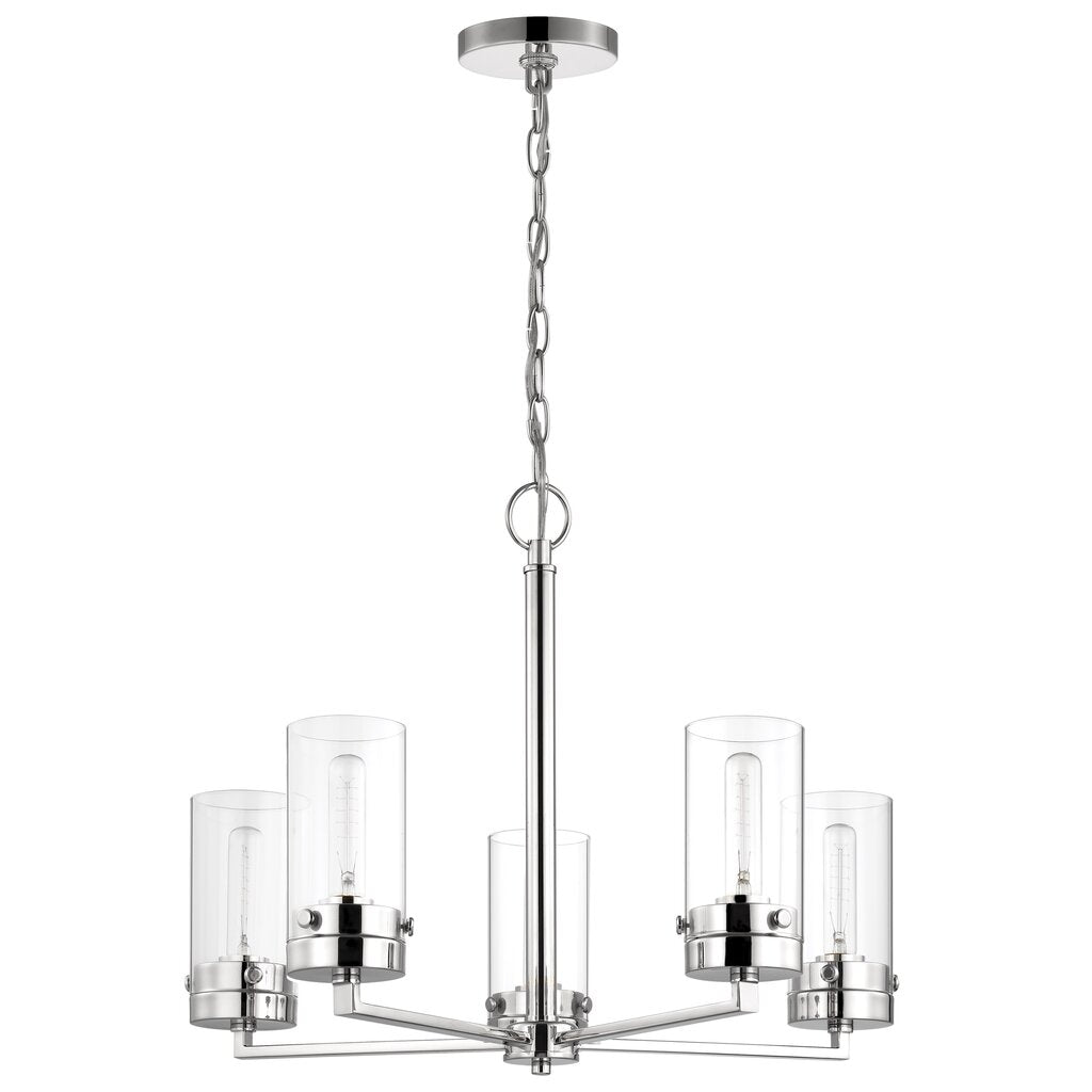 Satco 60-7635 Chandelier Fixture Intersection; 5 Light; Polished