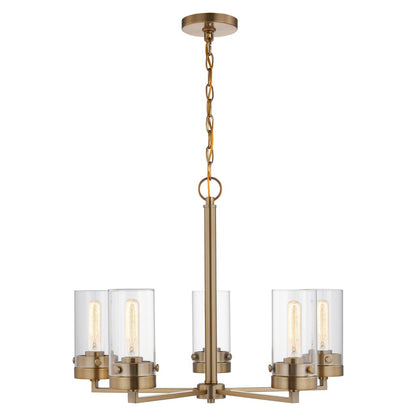 Satco 60-7535 Chandelier Fixture Intersection; 5 Light; Burnished