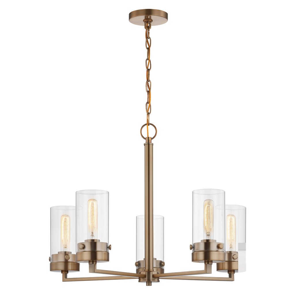 Satco 60-7535 Chandelier Fixture Intersection; 5 Light; Burnished
