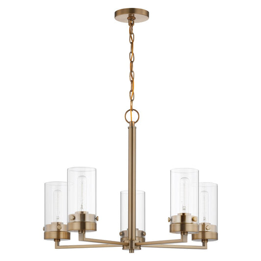 Satco 60-7535 Chandelier Fixture Intersection; 5 Light; Burnished