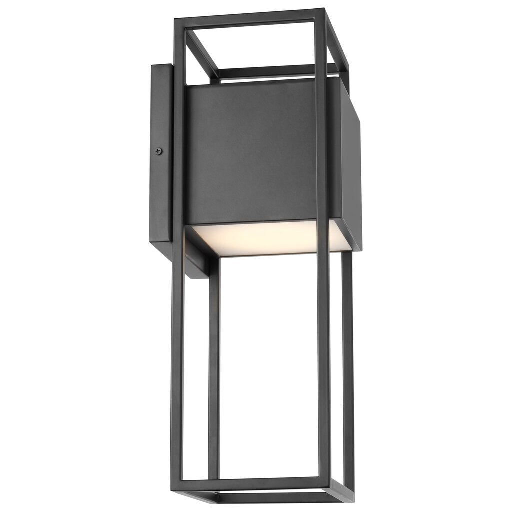 Satco 62-1655 18W LED Wall Lantern Fixture Supreme; Large Matte Black
