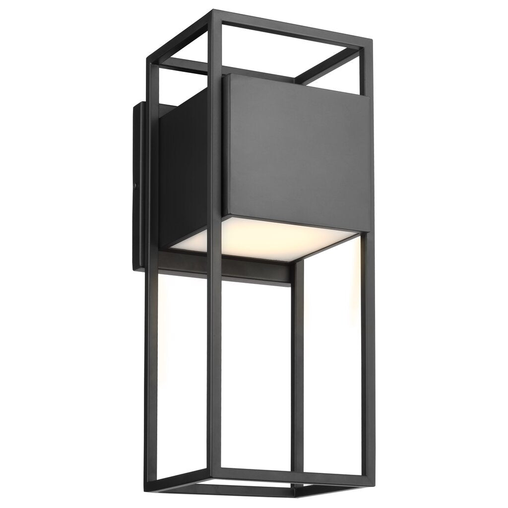 Satco 62-1655 18W LED Wall Lantern Fixture Supreme; Large Matte Black