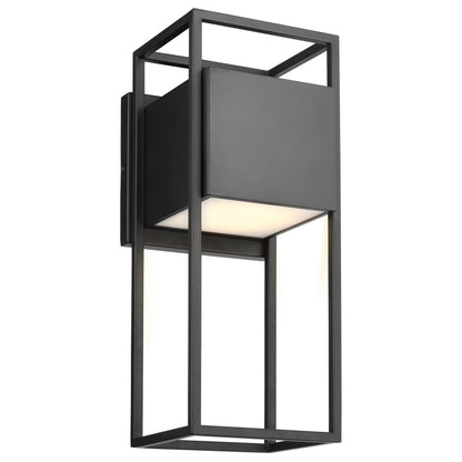 Satco 62-1655 18W LED Wall Lantern Fixture Supreme; Large Matte Black