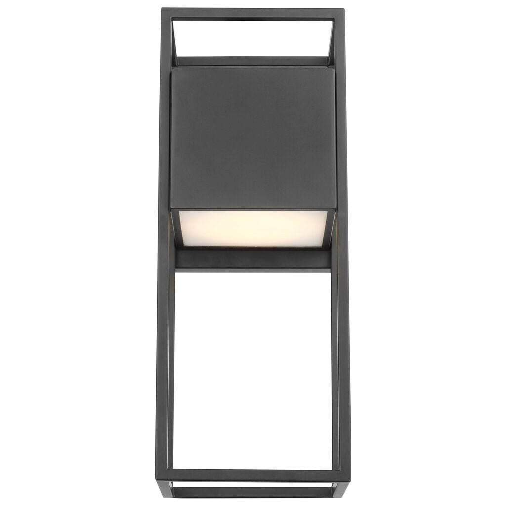 Satco 62-1655 18W LED Wall Lantern Fixture Supreme; Large Matte Black
