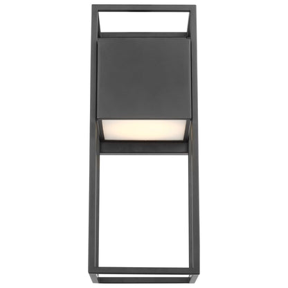 Satco 62-1655 18W LED Wall Lantern Fixture Supreme; Large Matte Black
