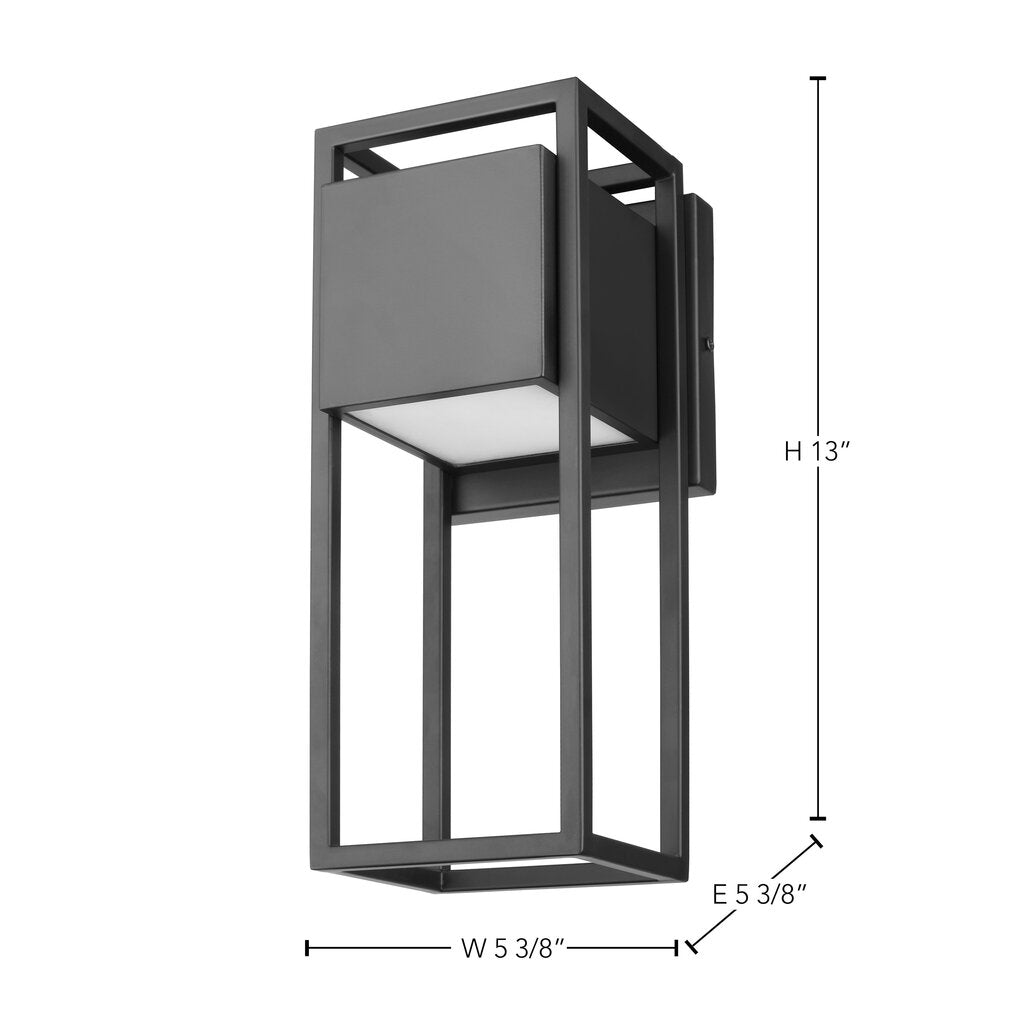 Satco 62-1654 18W LED Wall Lantern Fixture Supreme; Medium Matte Black