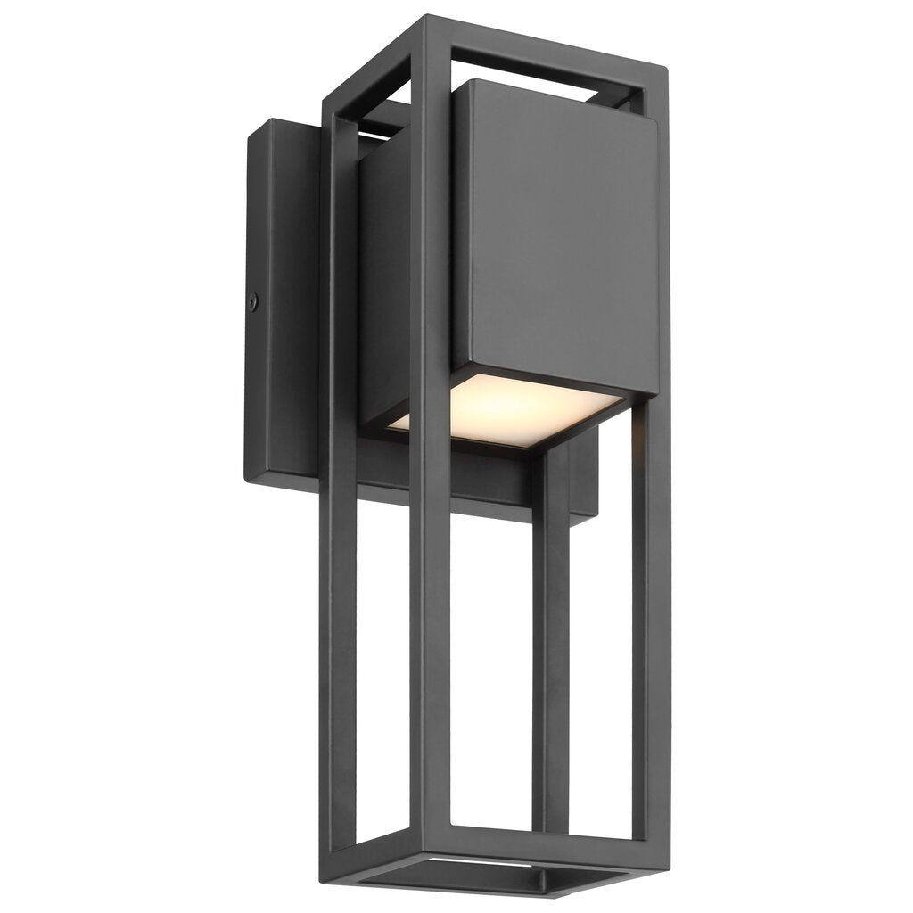 Satco 62-1653 10W LED Wall Lantern Fixture Supreme; Small Matte Black