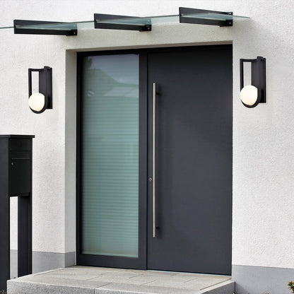 Satco 62-1620 6W LED Wall Lantern Fixture Cradle; Large Matte Black