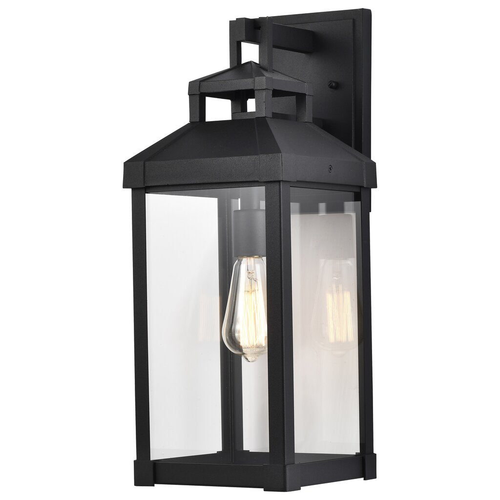Satco 60-7372 Wall Lantern Fixture Corning; 1 Light Large Matte Black