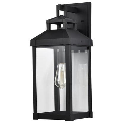 Satco 60-7372 Wall Lantern Fixture Corning; 1 Light Large Matte Black