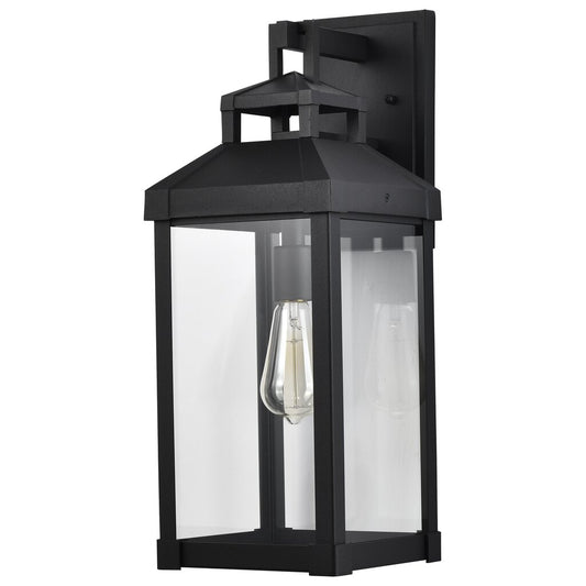 Satco 60-7372 Wall Lantern Fixture Corning; 1 Light Large Matte Black