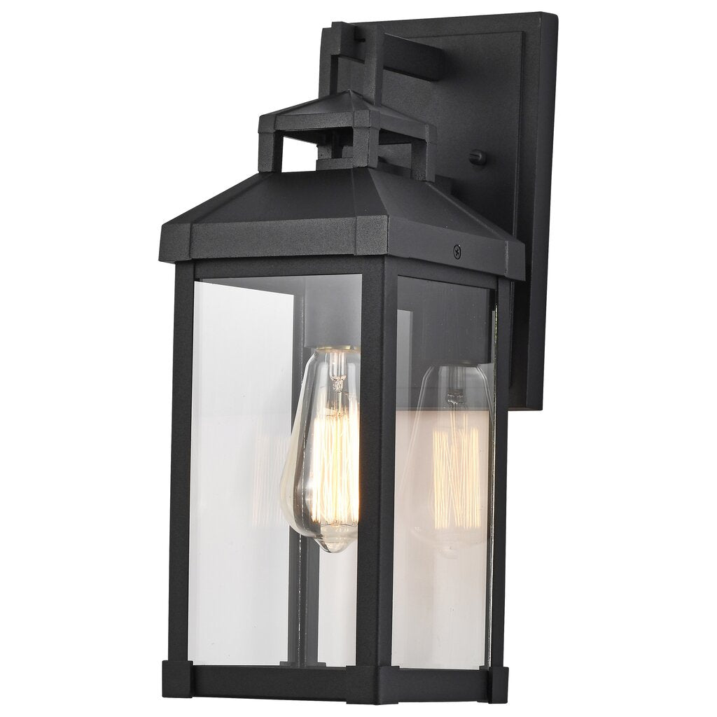 Satco 60-7371 Wall Lantern Fixture Corning; 1 Light Medium Matte Black