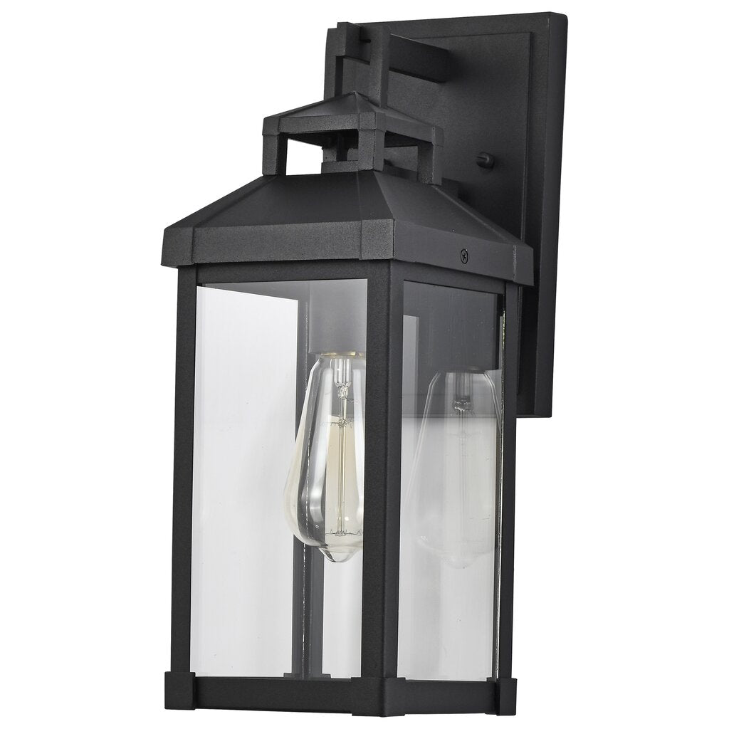 Satco 60-7371 Wall Lantern Fixture Corning; 1 Light Medium Matte Black
