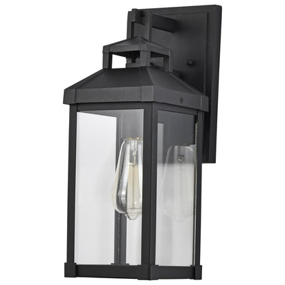 Satco 60-7371 Wall Lantern Fixture Corning; 1 Light Medium Matte Black