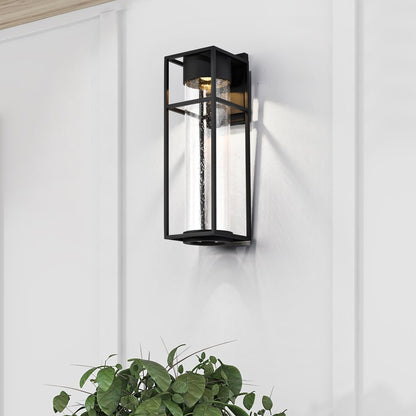 Satco 62-1614 10W LED Wall Lantern Fixture Ledges; Large Matte Black