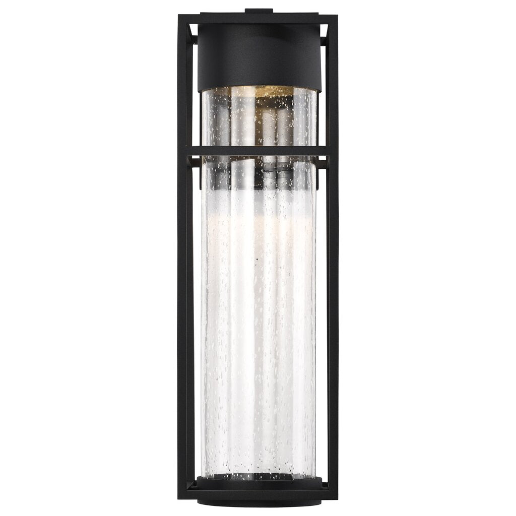Satco 62-1614 10W LED Wall Lantern Fixture Ledges; Large Matte Black