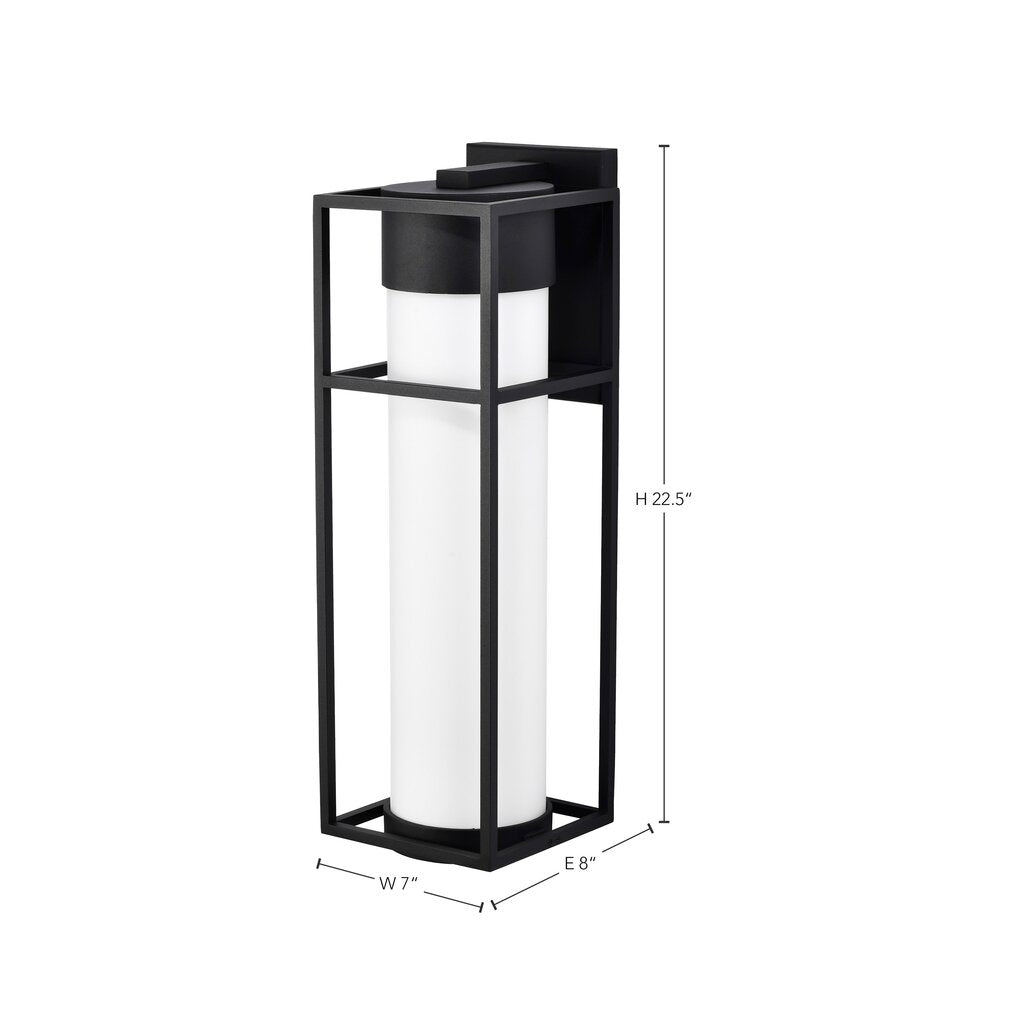 Satco 62-1613 10W LED Wall Lantern Fixture Ledges; Large Matte Black