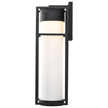 Satco 62-1613 10W LED Wall Lantern Fixture Ledges; Large Matte Black