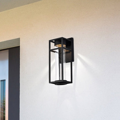 Satco 62-1612 6W LED Wall Lantern Fixture Ledges; Medium Matte Black