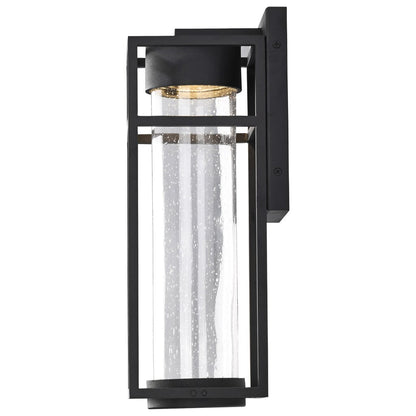 Satco 62-1612 6W LED Wall Lantern Fixture Ledges; Medium Matte Black