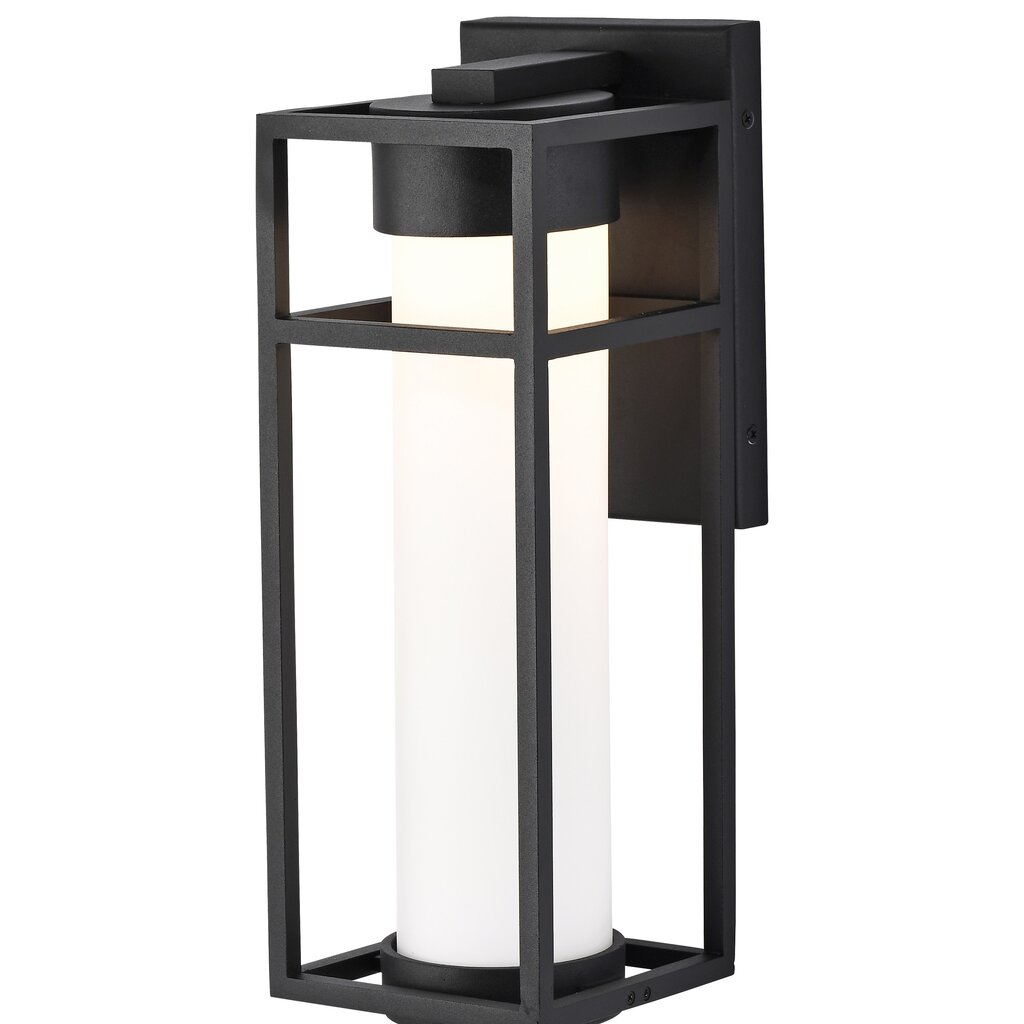Satco 62-1611 6W LED Wall Lantern Fixture Ledges; Medium Matte Black