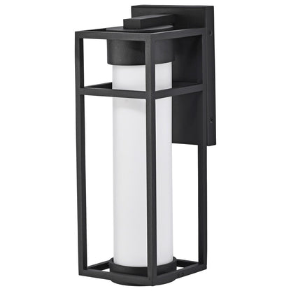 Satco 62-1611 6W LED Wall Lantern Fixture Ledges; Medium Matte Black