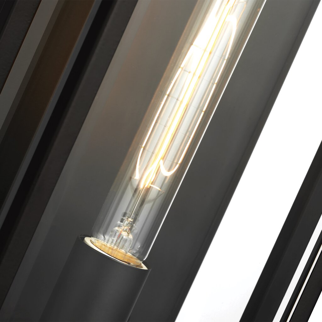 Satco 60-7545 Wall Lantern Fixture Exhibit; 1 Light; Large Matte Black
