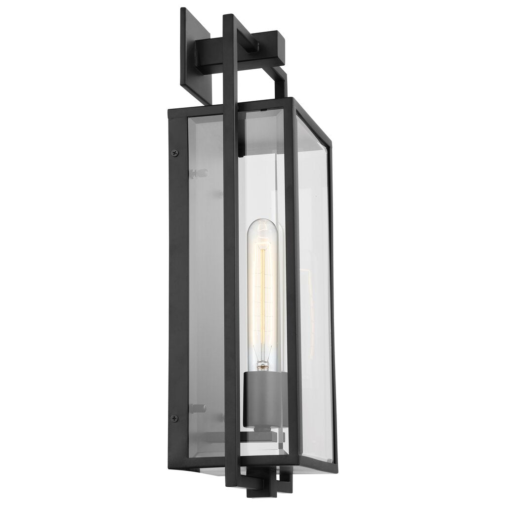 Satco 60-7545 Wall Lantern Fixture Exhibit; 1 Light; Large Matte Black
