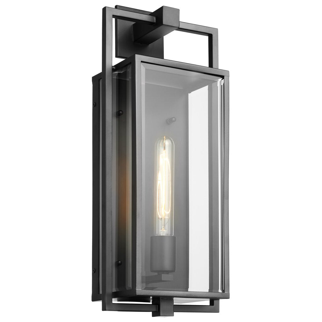 Satco 60-7545 Wall Lantern Fixture Exhibit; 1 Light; Large Matte Black