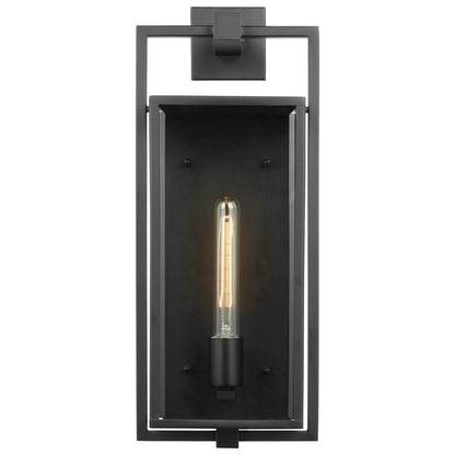 Satco 60-7545 Wall Lantern Fixture Exhibit; 1 Light; Large Matte Black