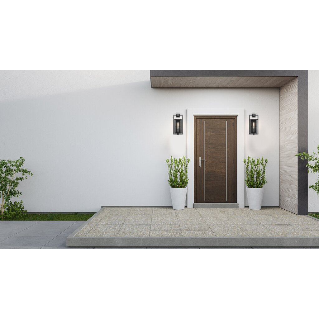Satco 60-7543 Wall Lantern Fixture Exhibit; 1 Light; Small Matte Black