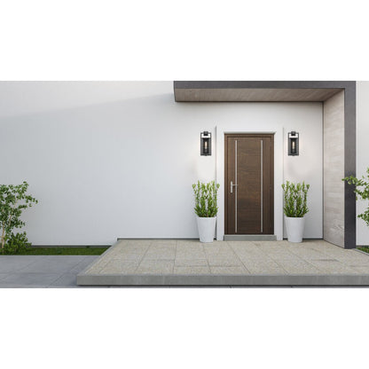 Satco 60-7543 Wall Lantern Fixture Exhibit; 1 Light; Small Matte Black
