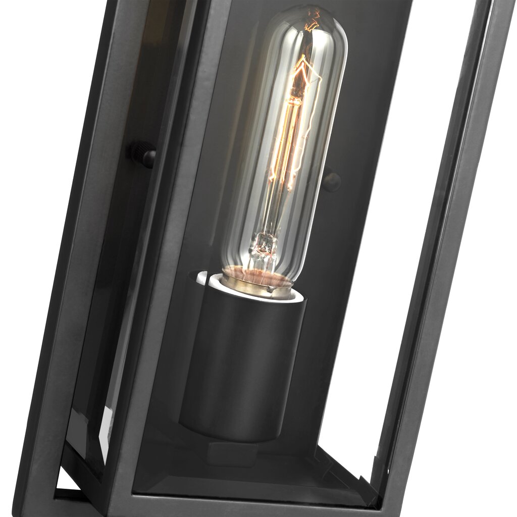 Satco 60-7543 Wall Lantern Fixture Exhibit; 1 Light; Small Matte Black