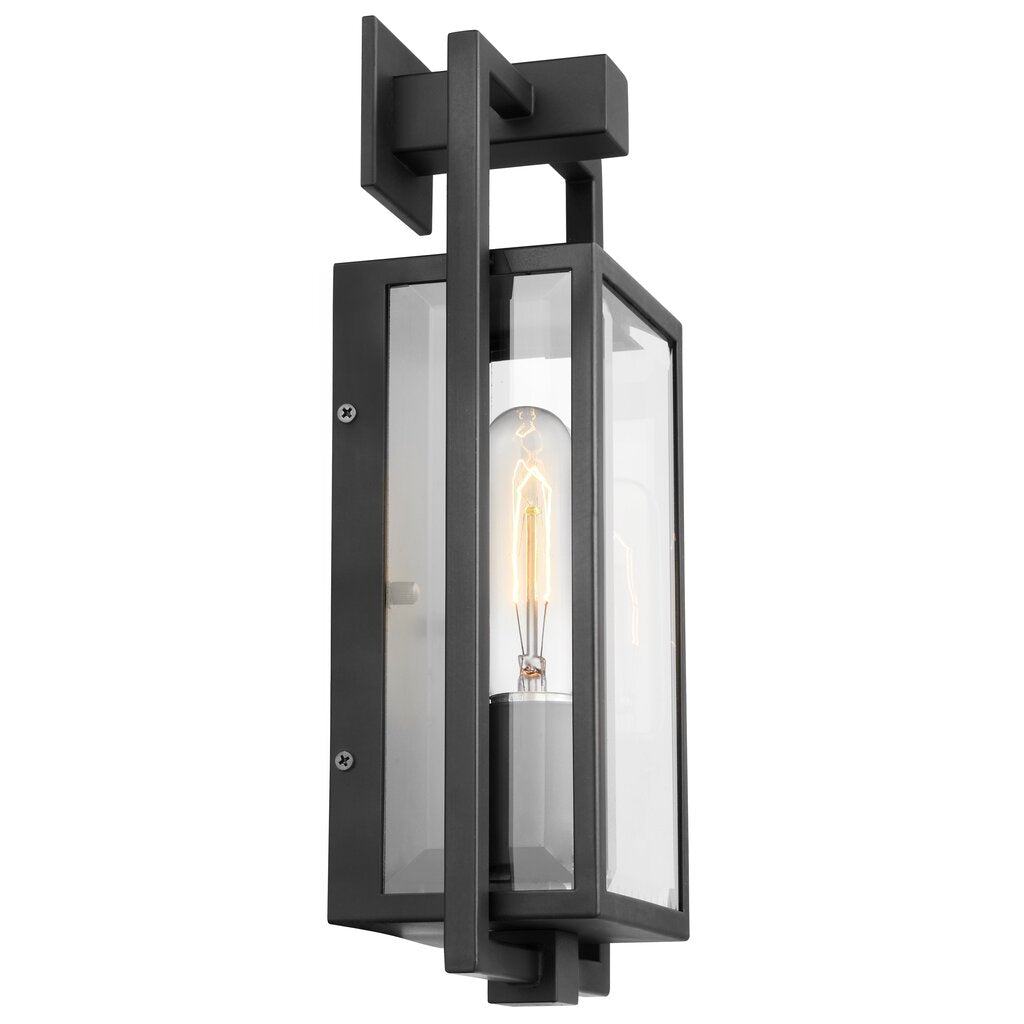 Satco 60-7543 Wall Lantern Fixture Exhibit; 1 Light; Small Matte Black