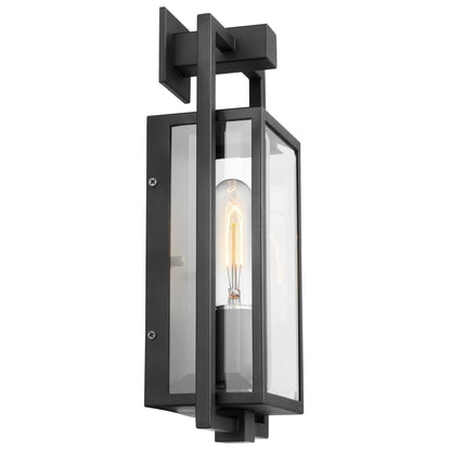 Satco 60-7543 Wall Lantern Fixture Exhibit; 1 Light; Small Matte Black
